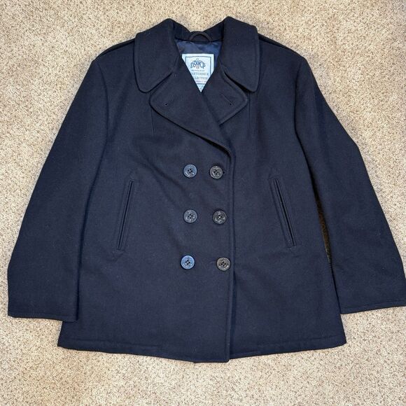 US NAVY Wool Pea Coat WOMEN SIZE 16S Quarterdeck Collection Military Authentic - Picture 3 of 9